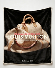 LV Speedy Monogram Print Flannel Throw Blanket 491